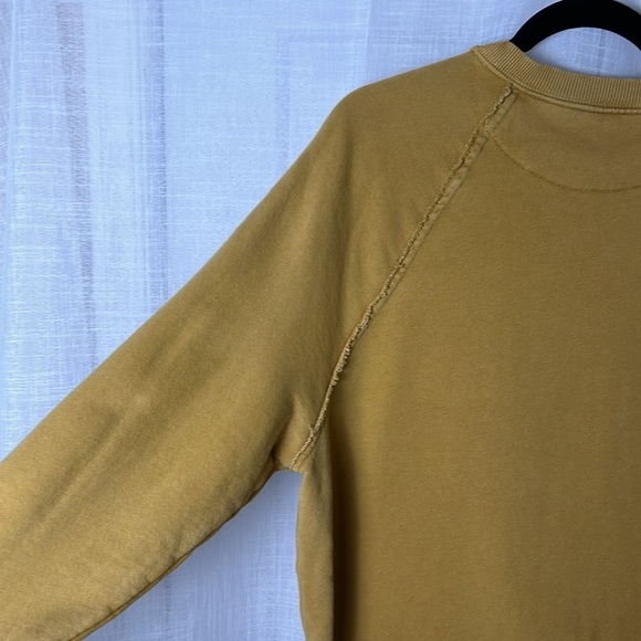 Aerie oversized fray distressed hi -lo grunge sweatshirt ,caramel color,women M - Picture 7 of 15